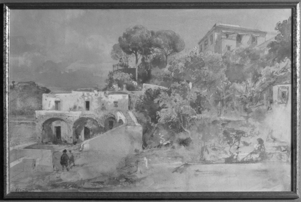 Paesaggio con case a tre arcate - Bologna